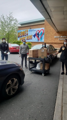 Hard-working volunteers helping out